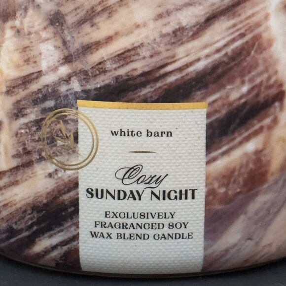 BBW Cozy Sunday Night White Barn Bath & Body Works 3 Wick Candle - Picture 3 of 10
